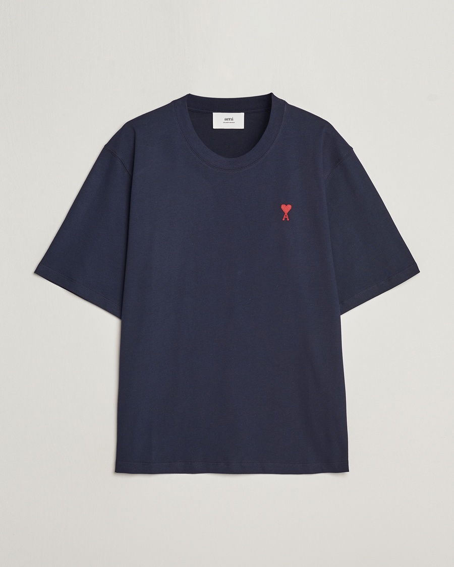 Herre | | AMI | Heart Logo T-Shirt Night Blue