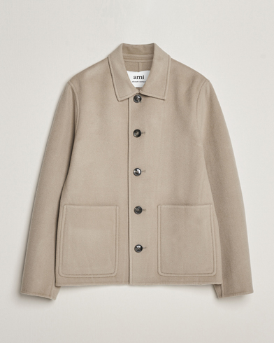 Herre | Moderne jakker | AMI | Wool/Cashmere Short Coat Argile Beige