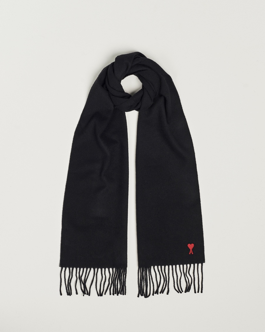Herre | | AMI | Heart Logo Scarf Black