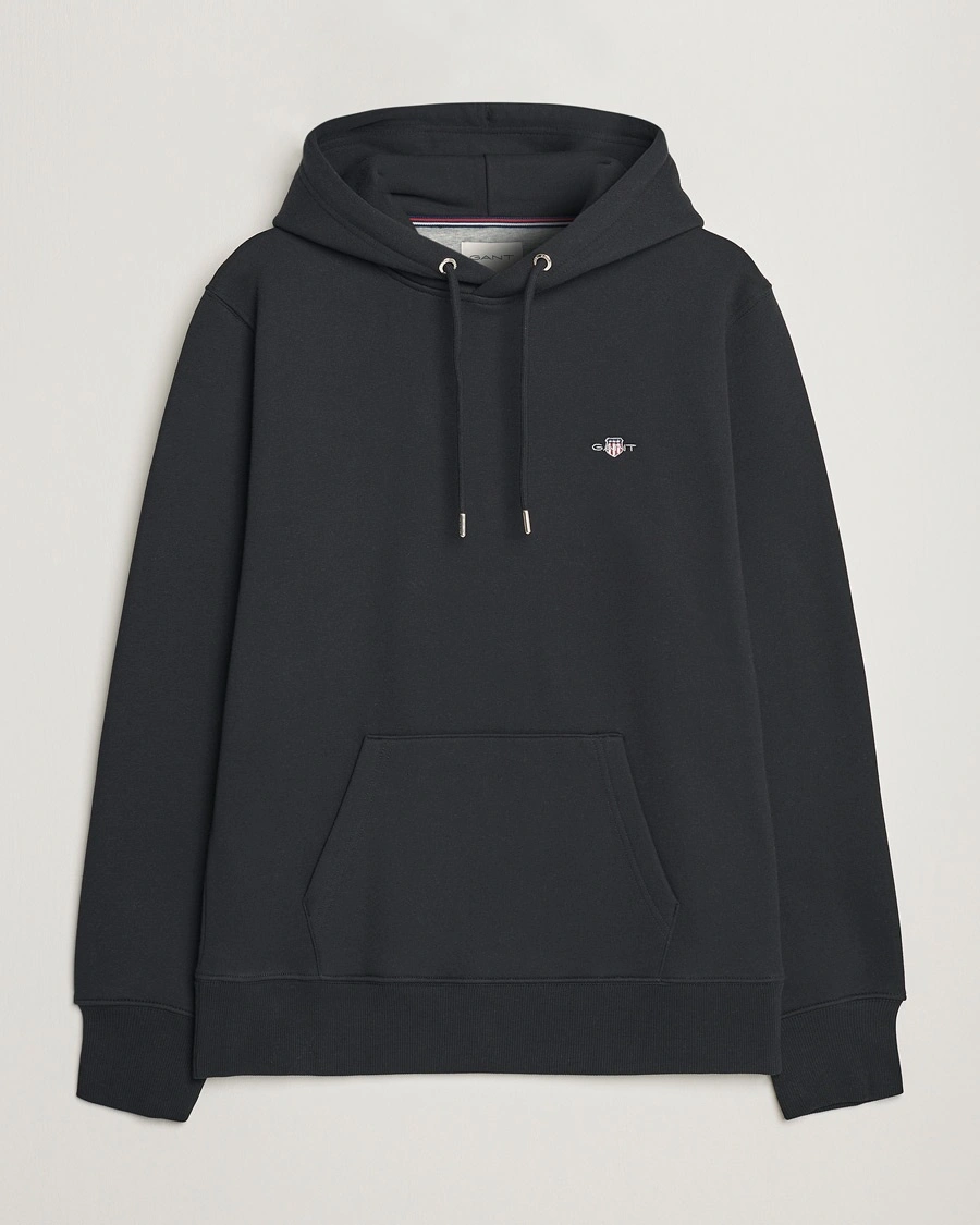 GANT Original Shield Logo Hoodie Black – Svart