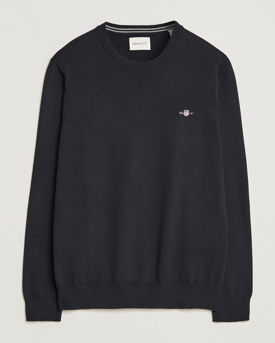 Gant Classic Cotton Crew Neck Black – Svart