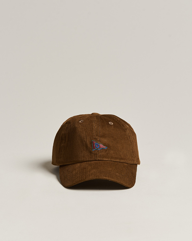 Herre | Hatter og capser | Drake's | D Flag Logo Cord Baseball Cap Brown