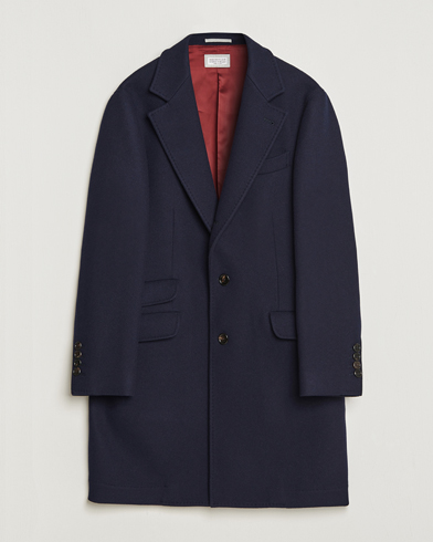 Herre | Dressede jakker | Brunello Cucinelli | Wool/Cashmere Single Breasted Coat Navy