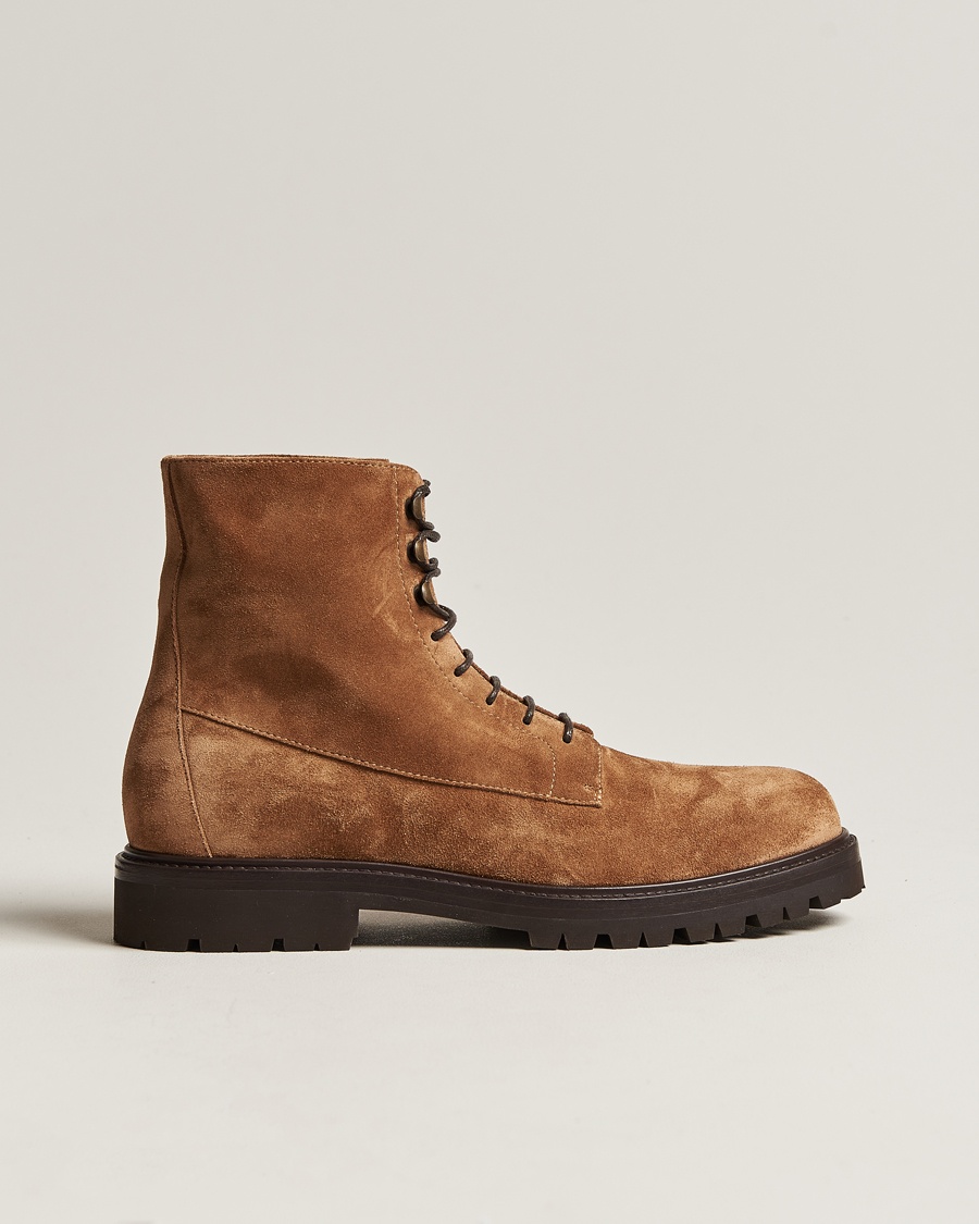 Herre | | Brunello Cucinelli | Lace Up Boots Beige Suede