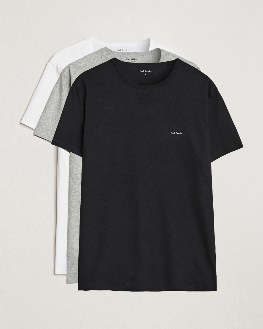 Paul Smith 3-Pack Crew Neck T-Shirt Black/Grey/White – Grå