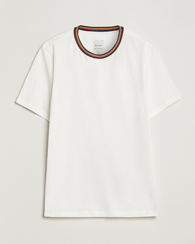 Herre | T-Shirts | Paul Smith | Stripe Rib Crew Neck T-Shirt White