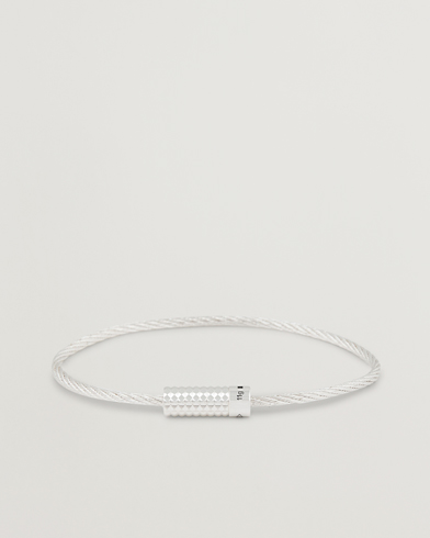 Herre |  | LE GRAMME | Pyramid Guilloche Cable Bracelet Sterling Silver 9g