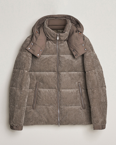 Herre | Save The Duck | Save The Duck | Albus Cord Padded Puffer Jacket Mud Grey