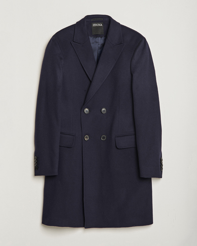Herre | Zegna | Zegna | Wool/Cashmere Double Breasted Coat Navy