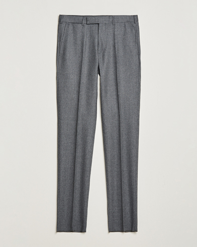 Herre |  | Zegna | Carded Flannel Trousers Grey Melange