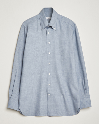 Herre | Flanellskjorter | 100Hands | Cotton Button Down Flannel Shirt Grey