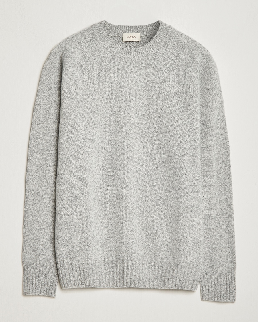 Herre | | Altea | Wool/Cashmere Crew Neck Pullover Grey Melange