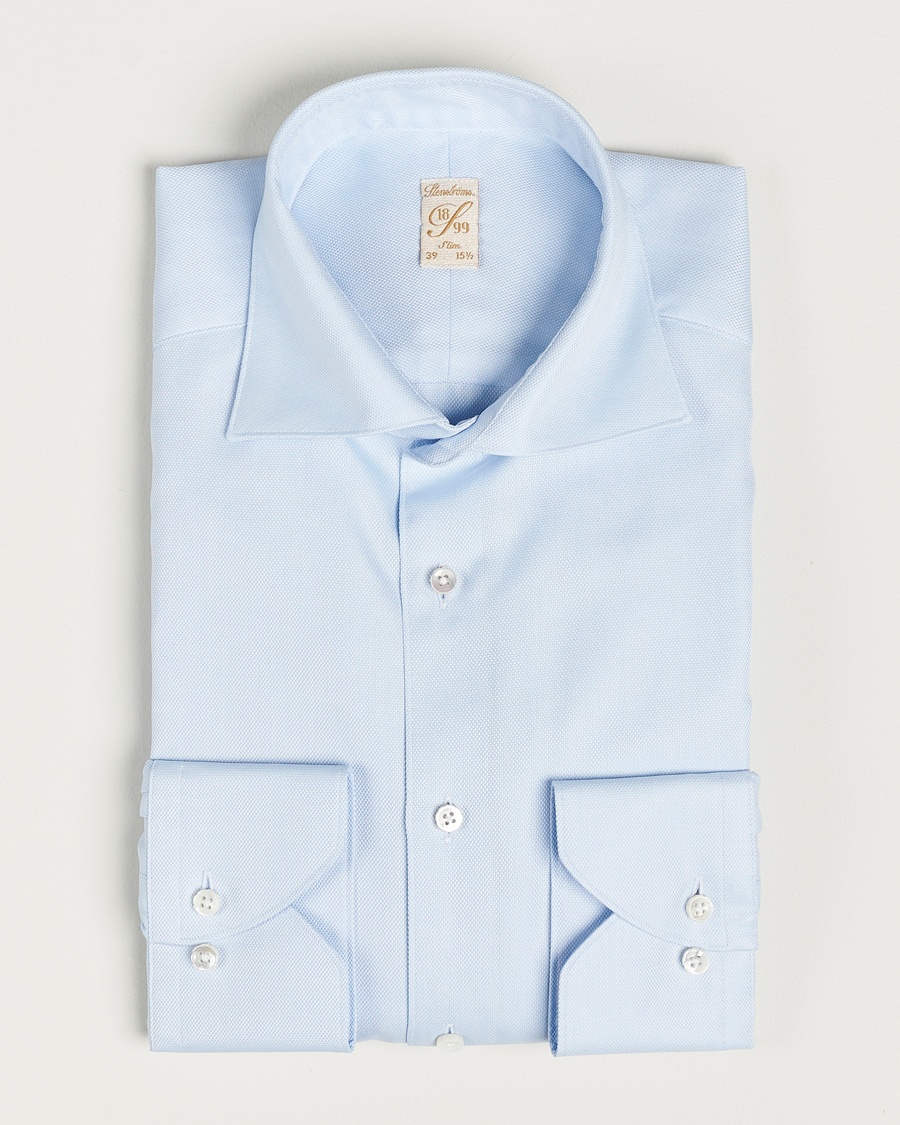 Herre | Formelle | Stenströms | 1899 Slim Cotton Royal Oxford Shirt Light Blue