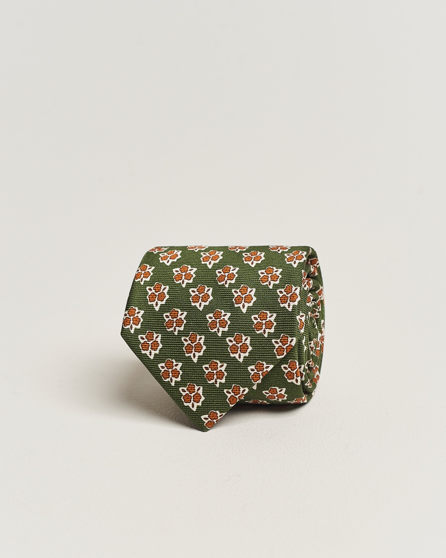 Herre | | Altea | Printed Silk Tie Green