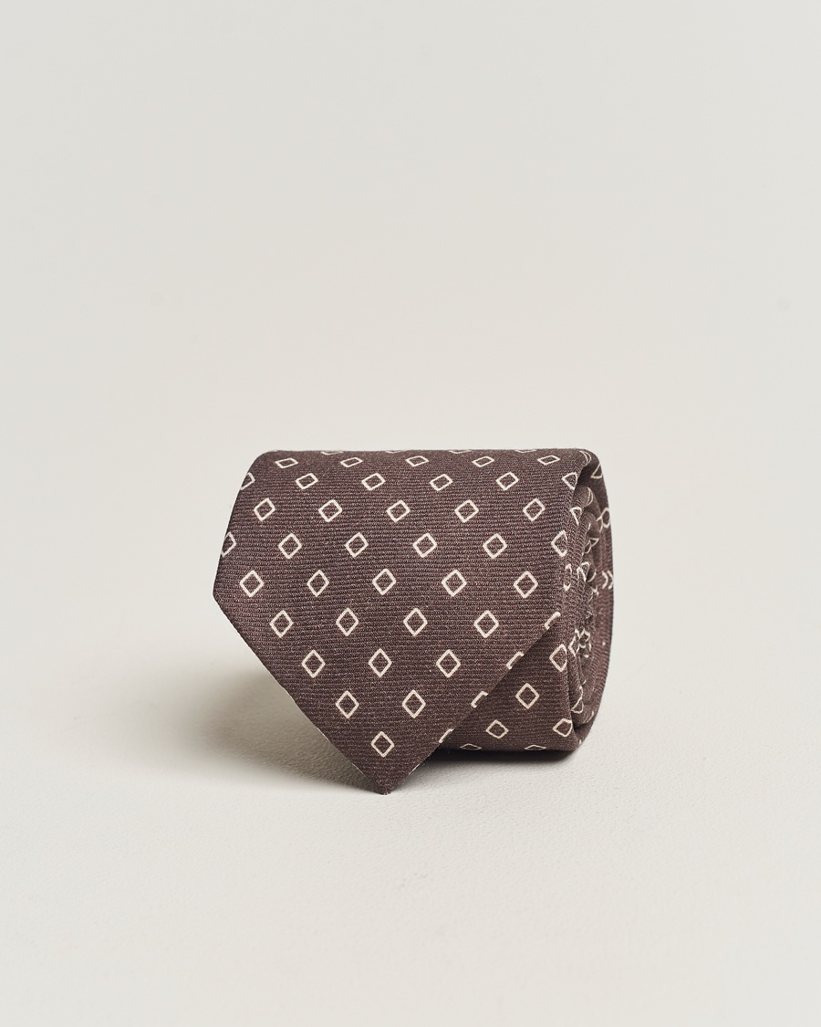 Herre | | Altea | Printed Wool Tie Brown
