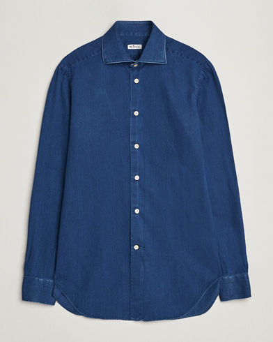 Herre | Jeansskjorter | Kiton | Slim Fit Denim Shirt Medium Blue Wash