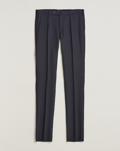 Herre | Italian Department | Incotex | Slim Fit Washable Flannel Trousers Navy