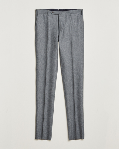 Herre |  | Incotex | Slim Fit Carded Flannel Trousers Grey Melange
