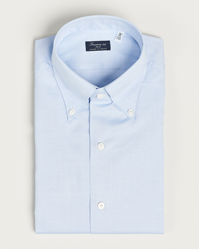 Herre |  | Finamore Napoli | Milano Slim Oxford Button Down Shirt Light Blue