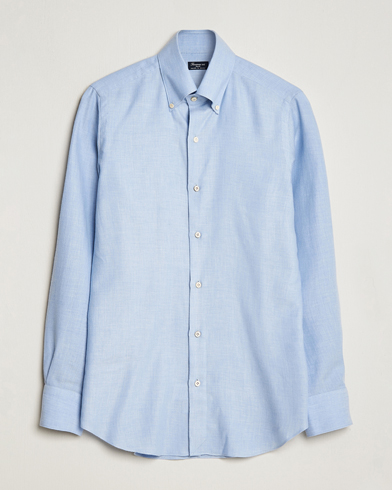 Herre | Skjorter | Finamore Napoli | Milano Slim Cashmere BD Shirt Light Blue