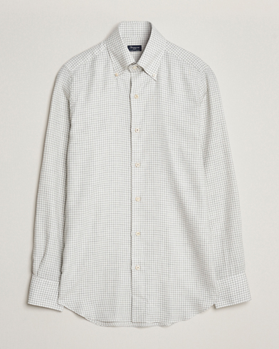 Herre | Flanellskjorter | Finamore Napoli | Milano Slim Cashmere BD Shirt Light Grey