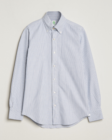 Herre |  | Finamore Napoli | Tokyo Slim Oxford Button Down Shirt Blue Stripe