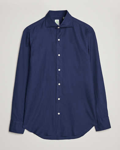 Herre | Flanellskjorter | Finamore Napoli | Tokyo Slim Flannel Shirt Navy