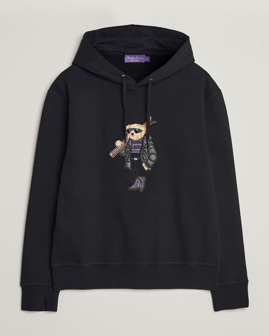 Herre | Ralph Lauren Purple Label | Ralph Lauren Purple Label | Luxury Fleece Bear Hoodie Black