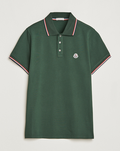 Herre | Luxury Brands | Moncler | Contrast Rib Polo Military Green