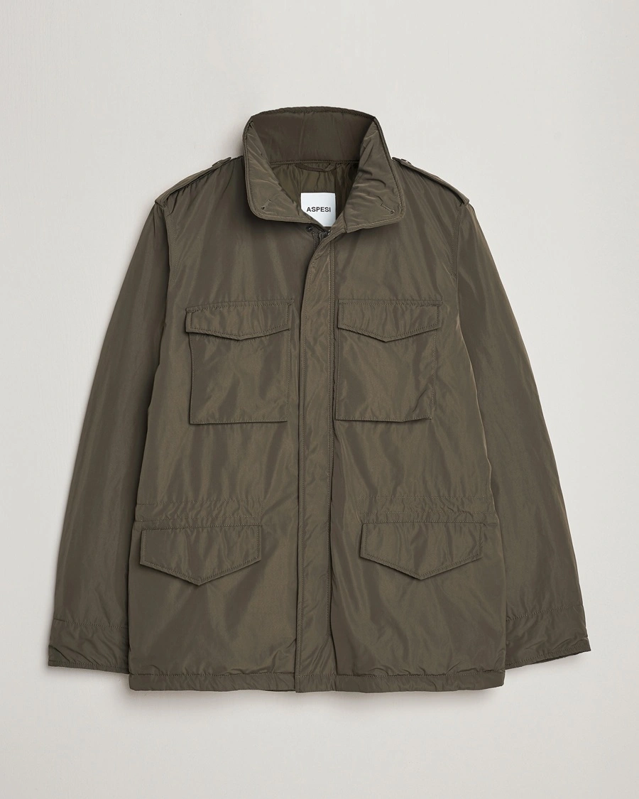 Aspesi Minifield Nylon Field Jacket Dark Military – Grønn