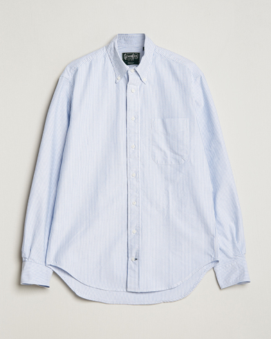 Herre |  | Gitman Vintage | Button Down Striped Oxford Shirt Light Blue