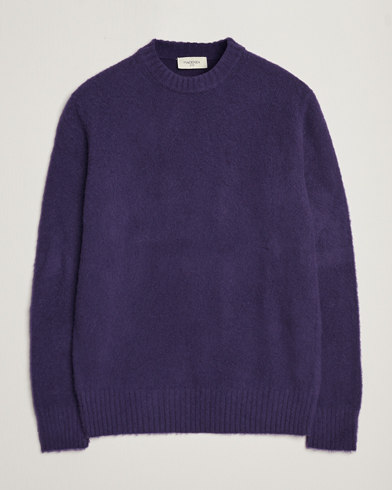 Herre | Pullovers rund hals | Piacenza Cashmere | Brushed Wool Crew Neck  Dark Purple