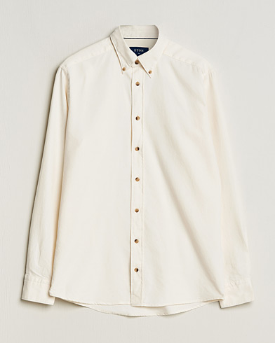 Herre | Flanellskjorter | Eton | Slim Fit Twill Flannel Shirt Off White