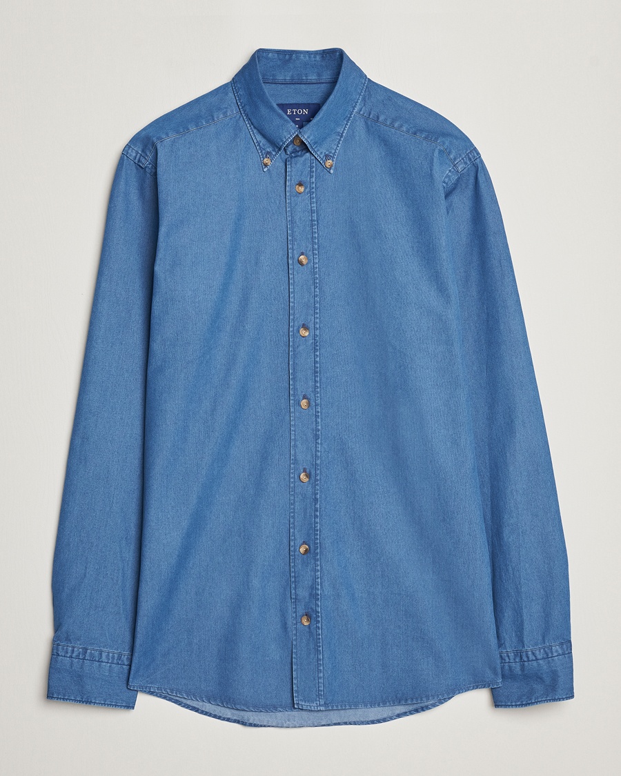 Herre | | Eton | Slim Fit Denim Shirt Blue