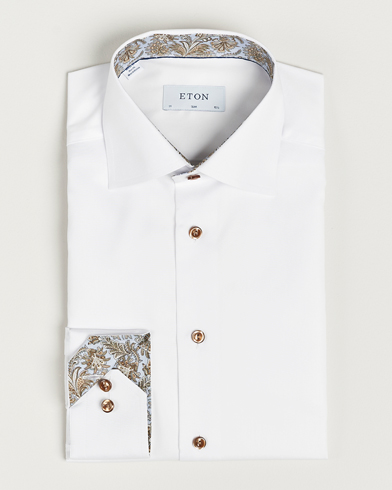 Herre | Formelle | Eton | Slim Fit Signature Twill Contrast Shirt White