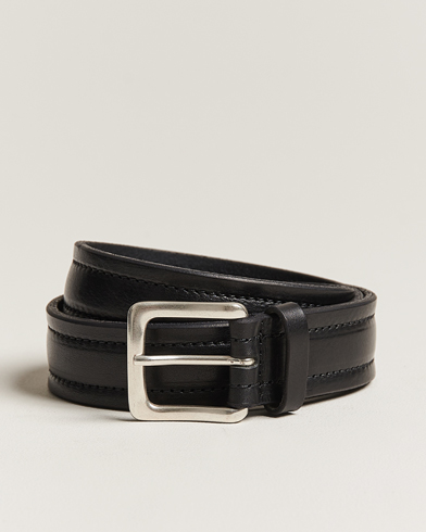 Herre | Belter | Orciani | Vachetta Stitched Belt 3,5 cm Black