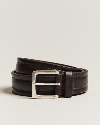 Herre |  | Orciani | Vachetta Stitched Belt 3,5 cm Dark Brown