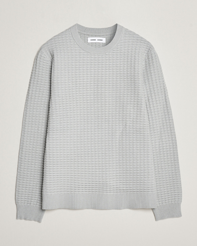 Herre | Samsøe & Samsøe | Samsøe & Samsøe | Jules Waffle Knitted Crew Neck High Rise Grey