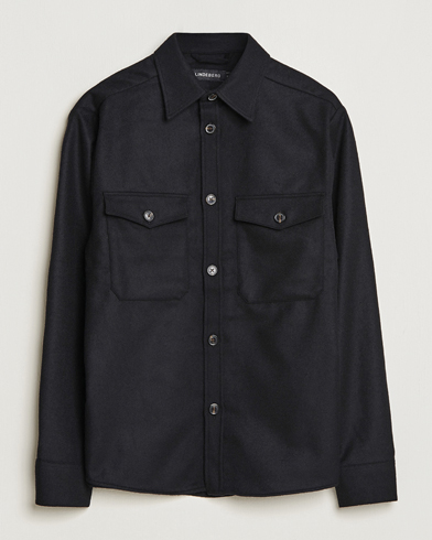 Herre | Overshirts | J.Lindeberg | Flat Wool Overshirt Black
