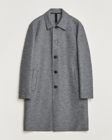 Herre | Høstjakker | Harris Wharf London | Pressed Wool Mac Coat Grey Moul