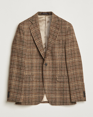 Herre | Business & Beyond | Oscar Jacobson | Fogerty Soft Checked Wool Blazer Brown