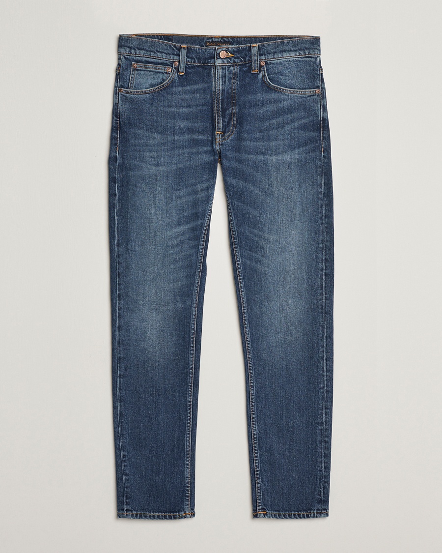 Nudie Jeans Lean Dean Jeans Troubled Sea – Blå