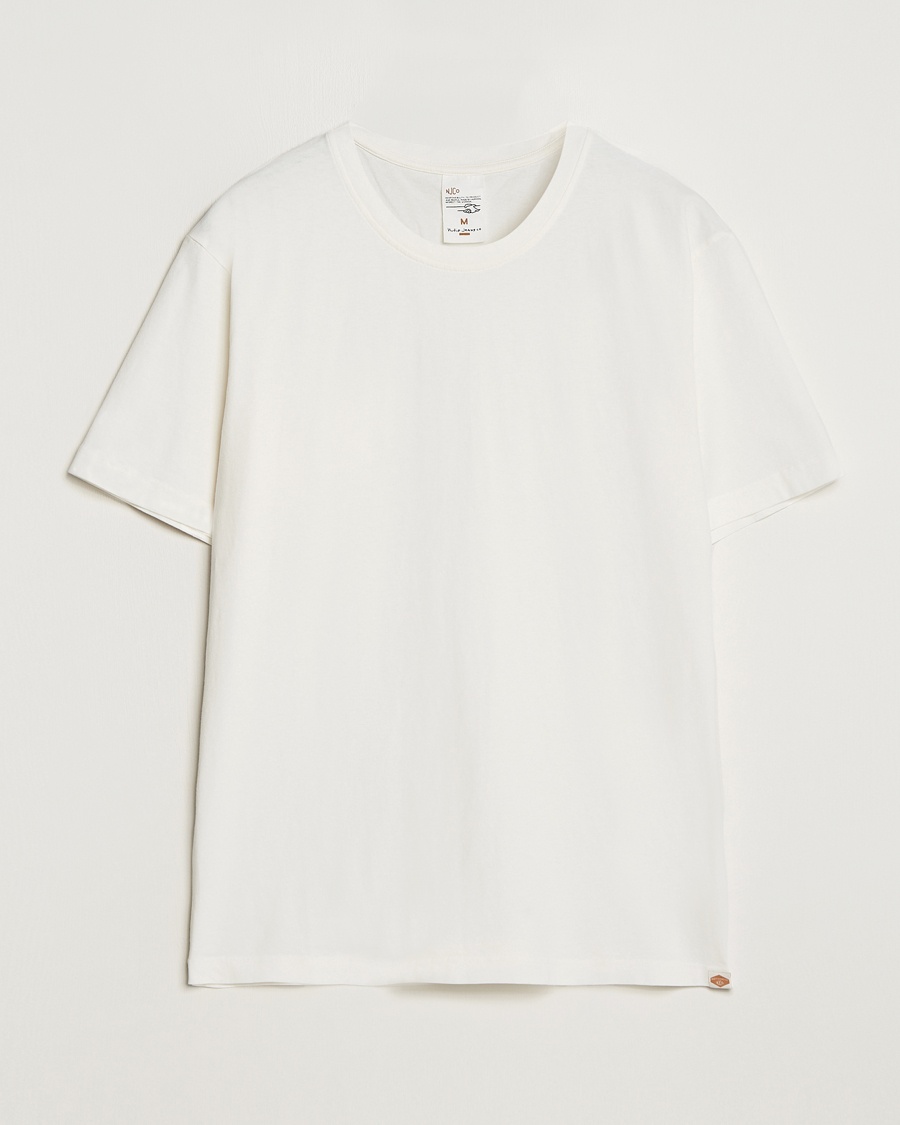 Nudie Jeans Uno Everyday Crew Neck T-Shirt Chalk White – Hvit