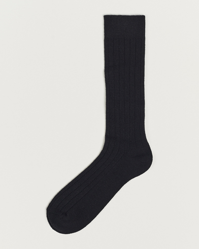 Herre | Bresciani | Bresciani | Wool/Cashmerer Ribbed Socks Black