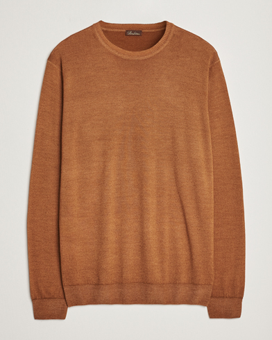 Herre | Pullovers rund hals | Stenströms | Garment Dyed Merino Wool Crewneck Rust
