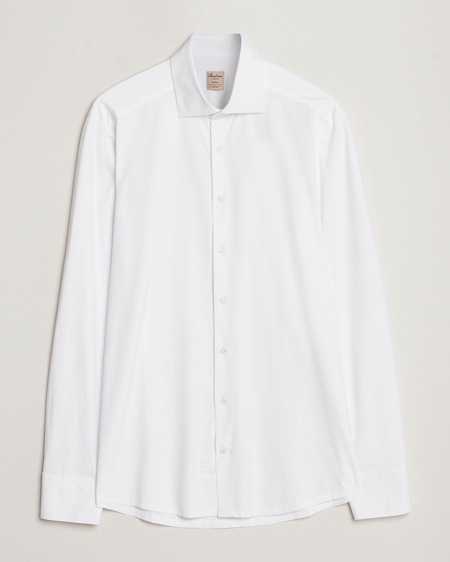Stenströms Slimline Cut Away 4-Way Stretch Shirt White – Hvit