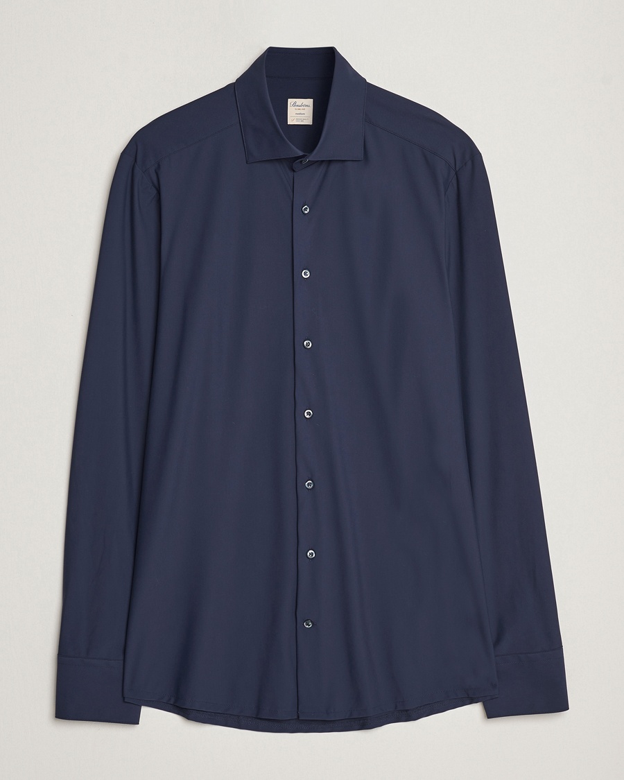 Stenströms Slimline Cut Away 4-Way Stretch Shirt Navy – Blå