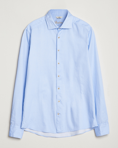 Herre | Casual | Stenströms | Slimline Printed Oxford Washed Cut Away Shirt Light Blue