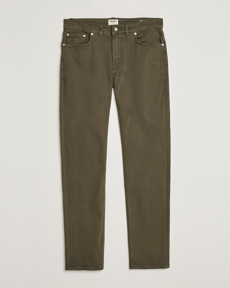 Morris James Brushed 5-Pocket Pant Olive – Grønn