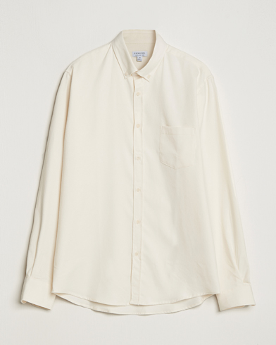 Herre | 50% salg | Sunspel | Brushed Cotton Flannel Shirt Ecru